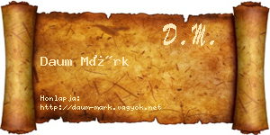 Daum Márk névjegykártya